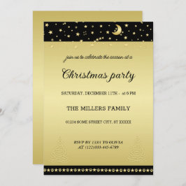 Gold glänzende Weihnachtssterne, Pfoten auf Gold u Einladung