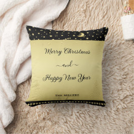 Gold glänzende Weihnachtssterne, Pfoten auf Gold u Kissen