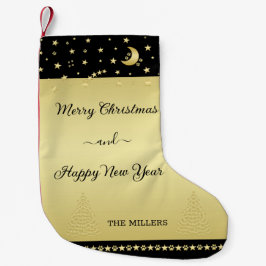 Gold glänzende Weihnachtssterne, Pfoten auf Gold u Kleiner Weihnachtsstrumpf