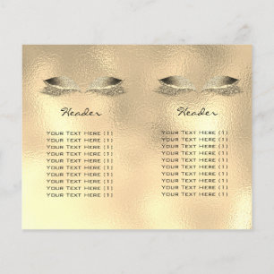 Gold Glass Glitzer Makeup Augapfel Preise Packungs Flyer