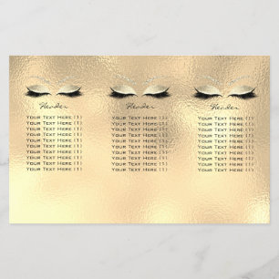 Gold Glass Makeup Eyes Lashes DL 3 Packungsbeilage Flyer