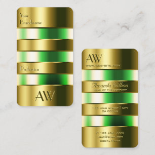 Gold Glass Tank Optics Grüne Flüssigkeiten mit Ini Visitenkarte
