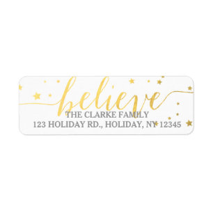 Gold Glaube Handschrift Feiertags-Adressetikett