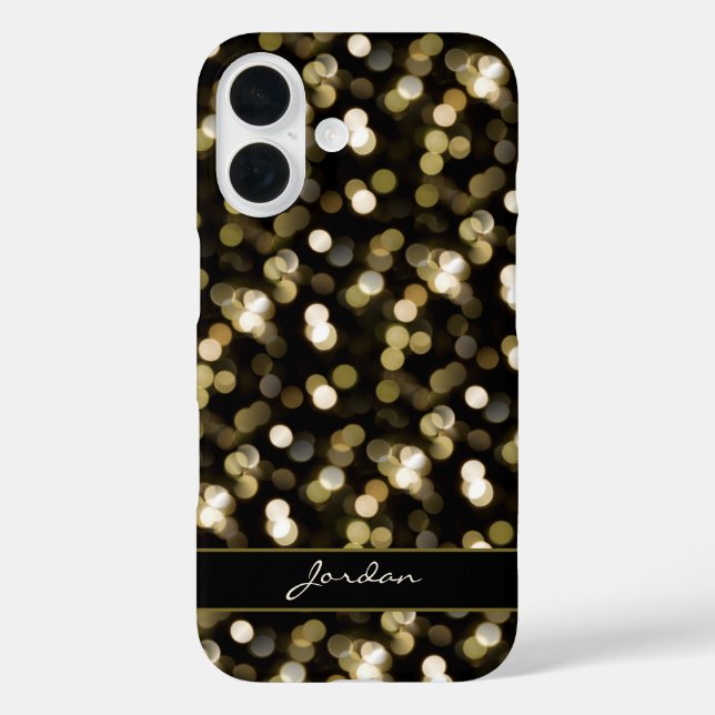 Gold Glimmer Bokeh Sparkle Leuchten mit Namen Case-Mate iPhone Hülle (Rückseite)