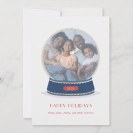 Gold Glimmer Snow Globe Holiday Card Ankündigung