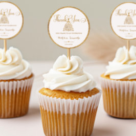 Gold Gliter Princess Girl Baby Dusche Vielen Dank Runder Aufkleber