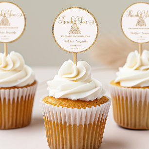 Gold Gliter Princess Girl Baby Dusche Vielen Dank Runder Aufkleber