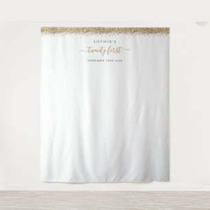 Gold Glitter 21. Geburtstags Hintergrund für Fotos Wandteppich