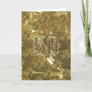 Gold Glitter 50 50. Hochzeitstag Geburtstag Karte