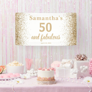 Gold Glitter 50. Geburtstag Banner