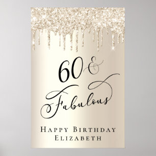 Gold Glitter 60. Geburtstagsfeier Poster