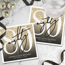 Gold Glitter 80. Geburtstagsfeier