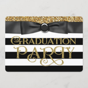 Gold Glitter Abschlussklasse 2015 Abitur/Abschluss Einladung