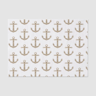 Gold Glitter Anker Nautischer Glam Elegant Modern Seidenpapier
