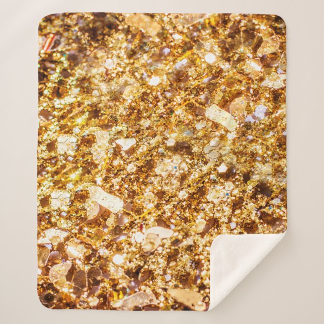 Gold glitter background sherpadecke (Vorderseite)