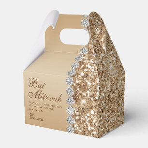 Gold Glitter Bat Mitzwa Geschenkschachtel