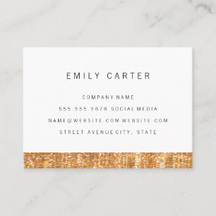 Gold Glitter Besatz Visitenkarte