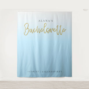 Gold Glitter Blau Junggesellinnenabschied Fotoauto Wandteppich