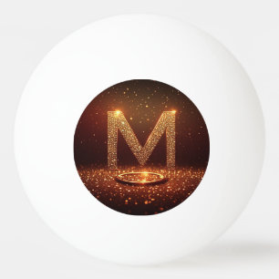 Gold Glitter Buchstabe M Monogramm Geschenk Tischtennisball