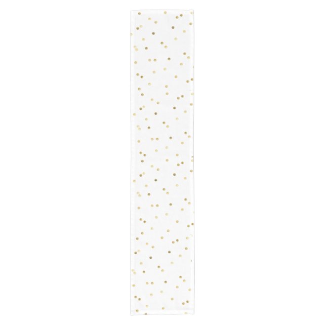 Gold Glitter Confetti Dot Polka Nail Table Runner Kurzer Tischläufer (Vorderseite)