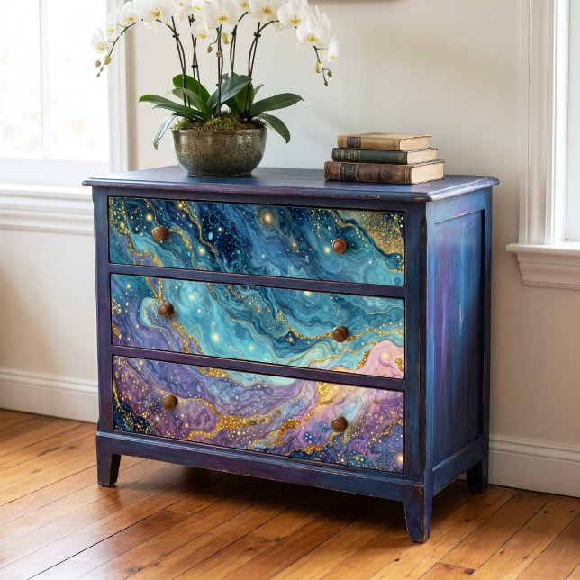 Gold Glitter Cosmic Fluid Achat Seidenpapier (Von Creator hochgeladen)