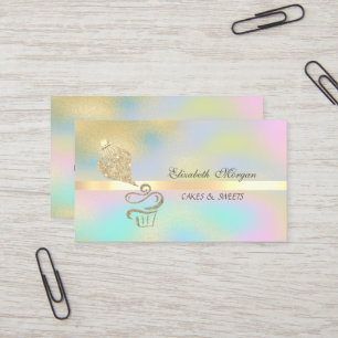 Gold Glitter Cupcake Tüte Farbige Visitenkarte