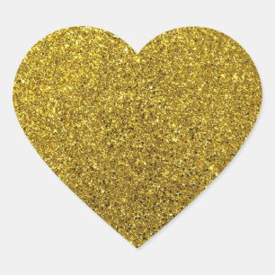 Gold Glitter Custom Blank Herz-Aufkleber