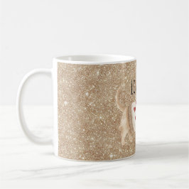 Gold Glitter Dog Hearts Sweater Kaffeetasse
