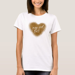 Gold Glitter DU KANNST DAS Herz Tank Top Shirt