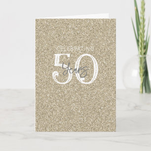 Gold Glitter Elegant 50 Jahre Chic feiern Karte