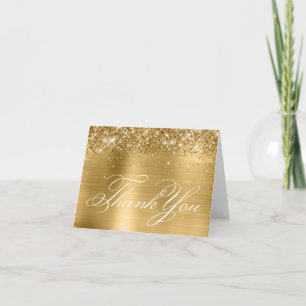 Gold Glitter Folie Dekorative Kalligrafie Dankeskarte