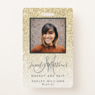 Gold Glitter Foto Make-up Friseursalon Ausweis