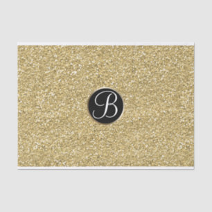 Gold Glitter Funkeln Glamour Monogramm Anfangsbuch Seidenpapier