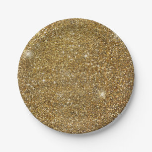 Gold Glitter Funkeln Glitzernd Funkelnd Schön Pappteller