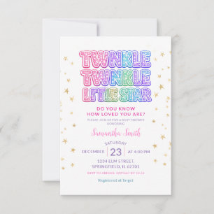 Gold Glitter Funkeln Kleiner Stern Baby Shower Einladung