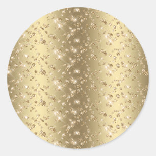 Gold Glitter Funkelnd Golden Leer Runder Aufkleber