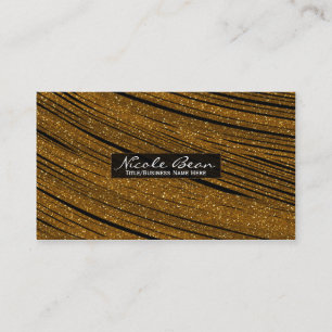 Gold Glitter Funkelndes Schwarzes Chic Geschäftska Visitenkarte