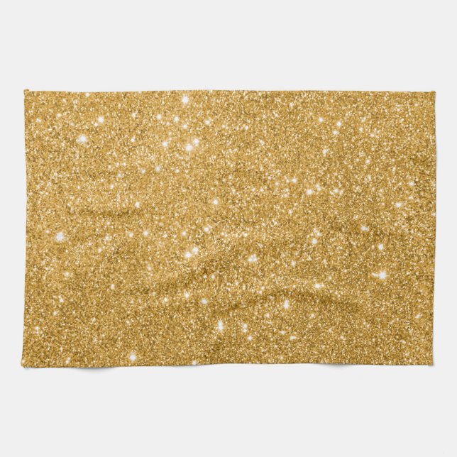 Gold Glitter Funken Geschirrtuch (Horizontal)
