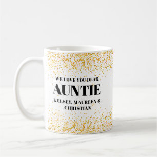 Gold Glitter-Geschenk für Tante mit Namen  Kaffeetasse