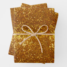 Gold Glitter Geschenkpapier Set