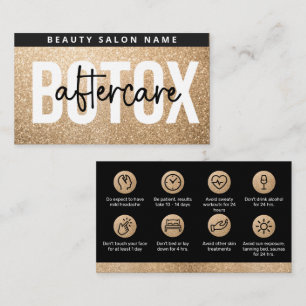 Gold Glitter Glam Botox Pflegeleitfaden Visitenkarte