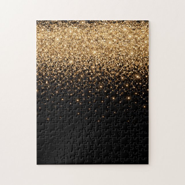 Gold Glitter Glanz Elegante Luxus Textur        Puzzle (Vertikal)