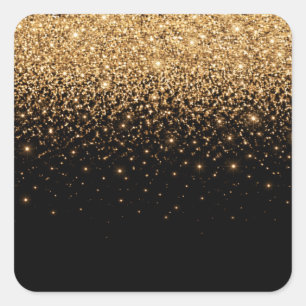 Gold Glitter Glanz Elegante Luxus Textur Quadratischer Aufkleber