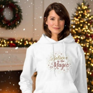 Gold Glitter "Glaube an die Magie" Weihnachten Hoodie