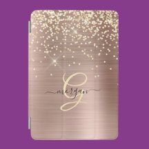 Gold Glitter, Gold Monogramm, schwarzer Schriftnam