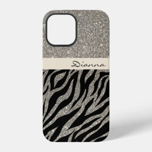 Gold Glitter Gold Zebra Tierdruck Muster iPhone 12 Hülle