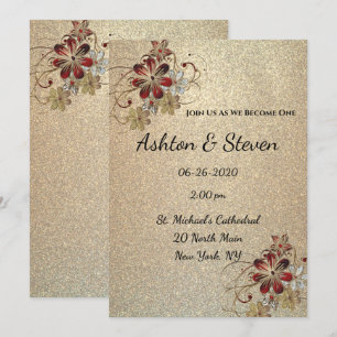 Gold & Glitter Hochzeit Einladung