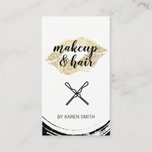 Gold Glitter Kiss / Make-up und Haar Visitenkarte