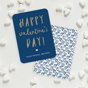 Gold Glitter Klassenzimmer Frohen Valentinstag Mitteilungskarte