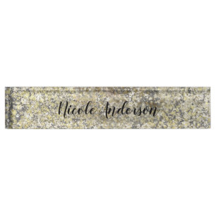 Gold Glitter Knall Moderne Glamour Funkeln Namensplakette